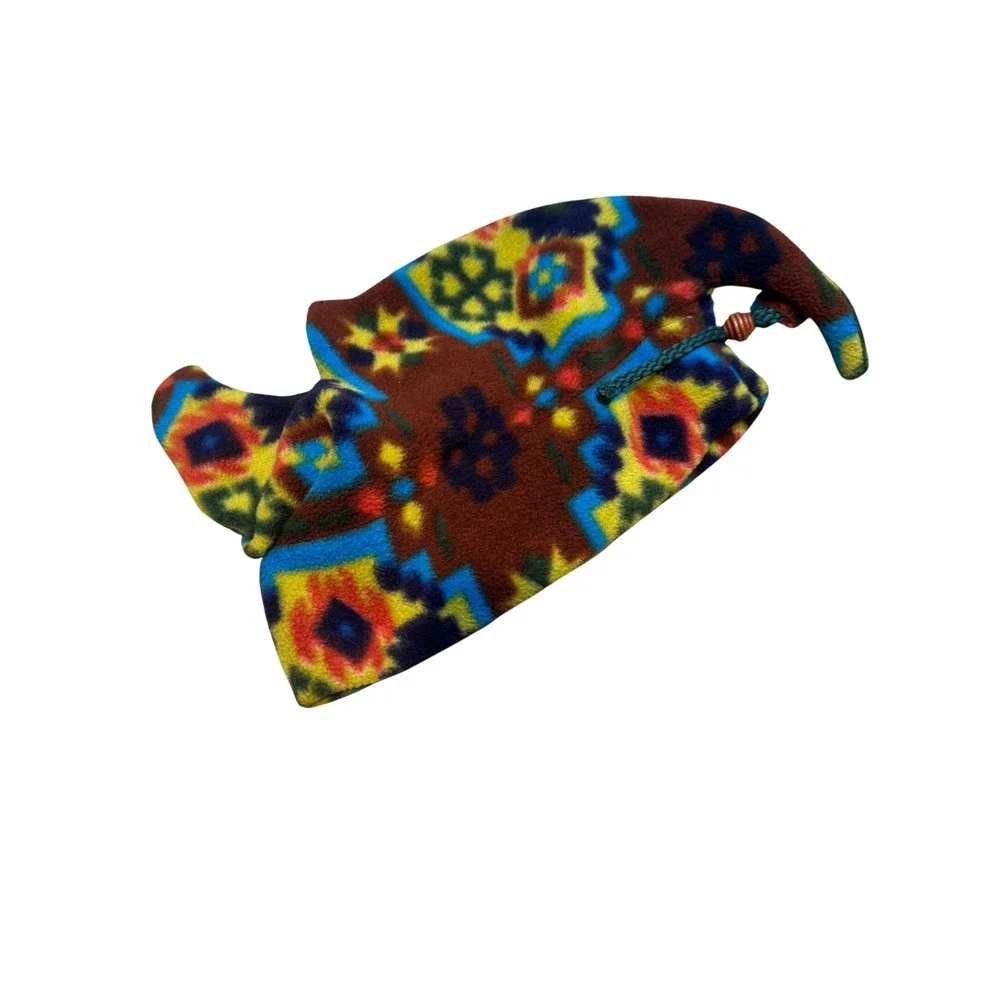 Libble D Fleece Beanie Hat Multi‎ Color Southwestern Geometric Jester Vintage